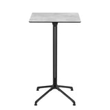 Pied de table central LAFUMA hauteur bistrot noir avec plateau carré, design professionnel.