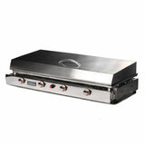 Plancha gaz inox LAGOA 4 feux Avec Couvercle - PLANCHA TONIO