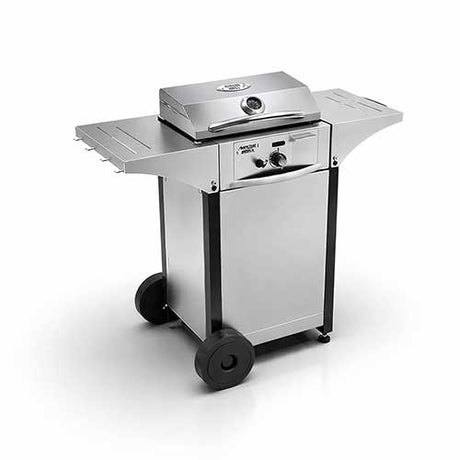 Plancha électrique inox 40 avec chariot - ROLLER GRILL avec couvercle fermé