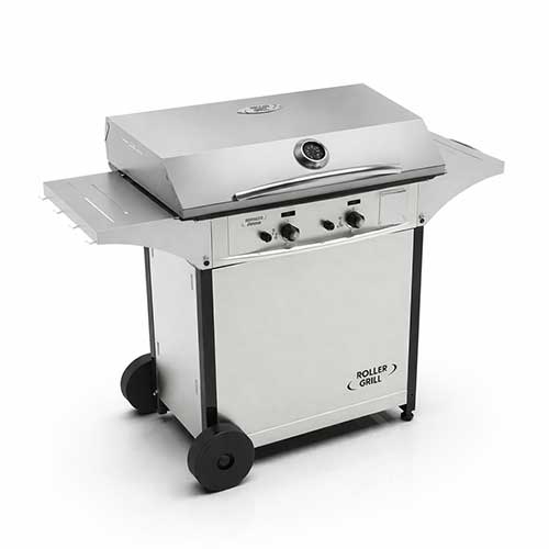 Plancha électrique inox 60 fermée avec chariot - ROLLER GRILL