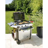 Plancha électrique inox 60 avec chariot et accessoires - ROLLER GRILL