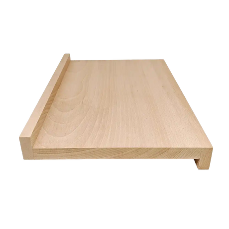 Planche à découper monobloc 2 rebords réversible en Hêtre - TOURNABOIS vue de profil