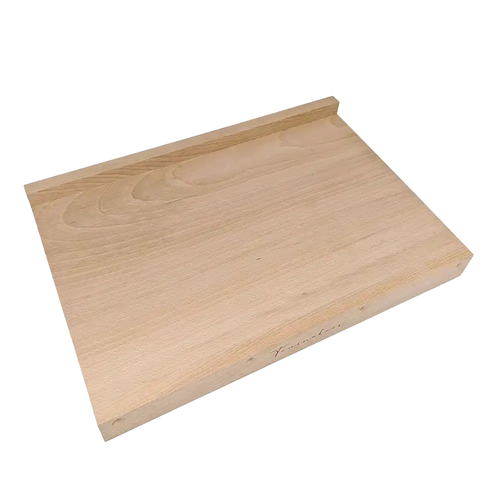 Planche à découper monobloc 2 rebords réversible en Hêtre - TOURNABOIS vue lisse
