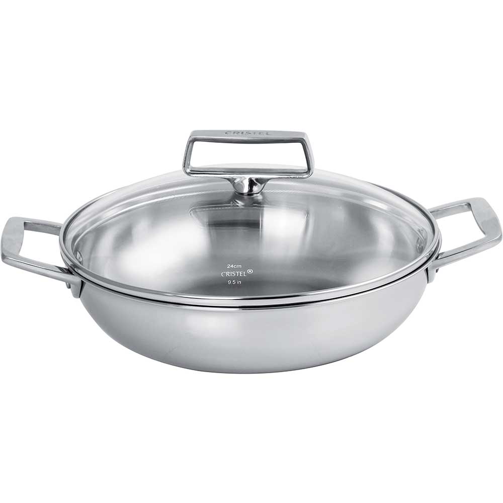 Plat Sautoir Inox Castel'Pro avec couvercle - CRISTEL