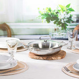 Plat Sautoir Inox Castel'Pro avec couvercle  en verre - CRISTEL service et cuisson