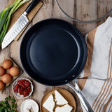 Poêle antiadhérente aluminium CASTEL'PRO - CRISTEL poignée fixe design inox