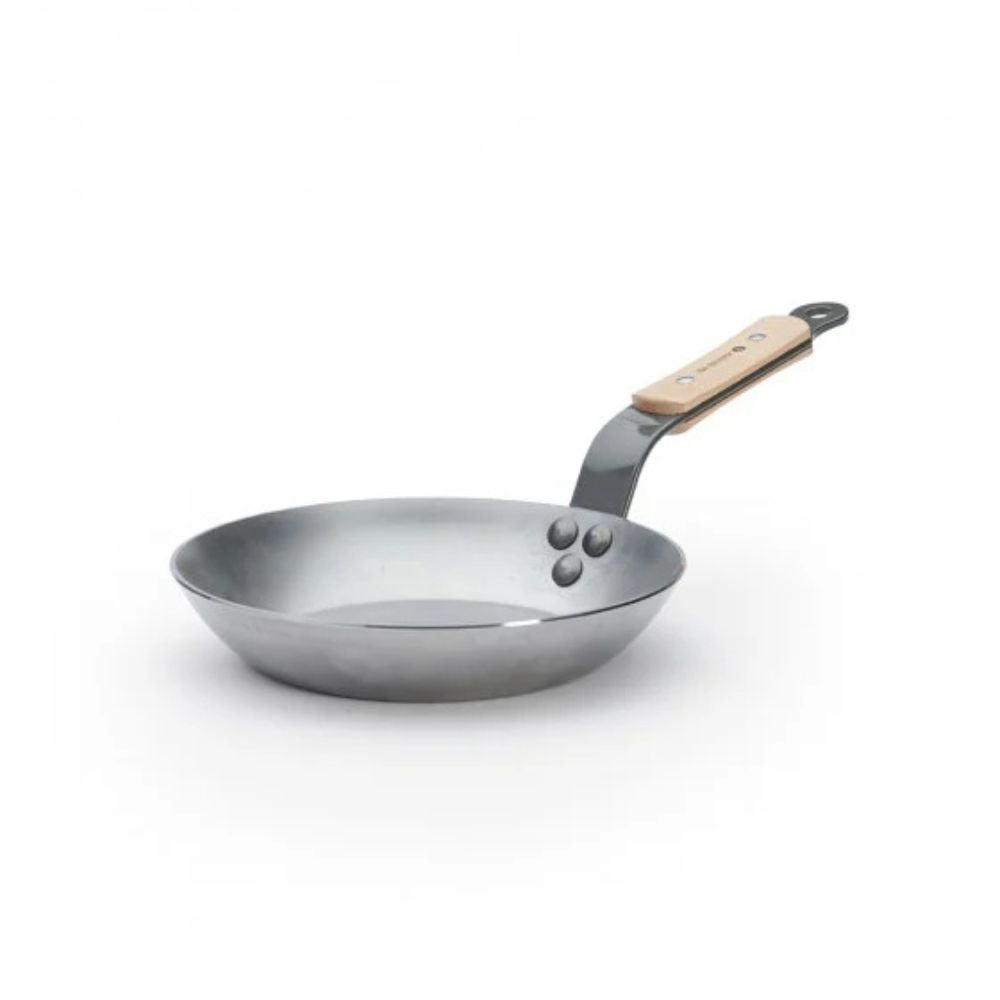 Poêle en acier MINERAL B BOIS 32 cm DE BUYER avec manche en bois de hêtre