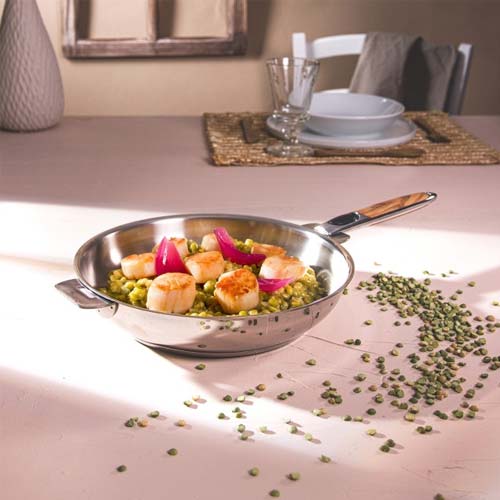 Poêle haute inox Mutine poignée amovible - CRISTEL saint jacques