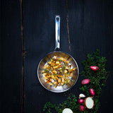 Poêle Inox Brossé 1826 - CRISTEL poignée fixe cuisine