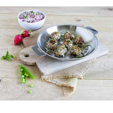 Poêle inox Mutine CRISTEL avec des boulettes de viande