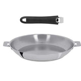 Lot Poêle inox Mutine avec 1 poignée amovible - CRISTEL