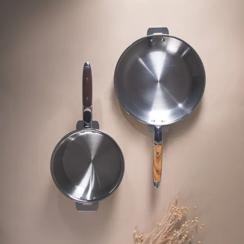 Poêles inox Casteline poignée amovible bois - CRISTEL