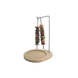 Porte-Brochettes inox sur plateau bois - Louis Tellier