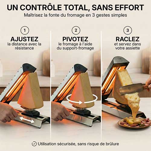 Appareil à raclette Traditionnel 2 Personnes - LOUIS TELLIER Promotion