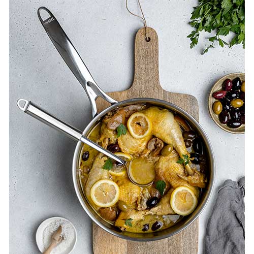 Sauteuse Inox Castel'Pro couvercle 28cm - CRISTEL en promotion