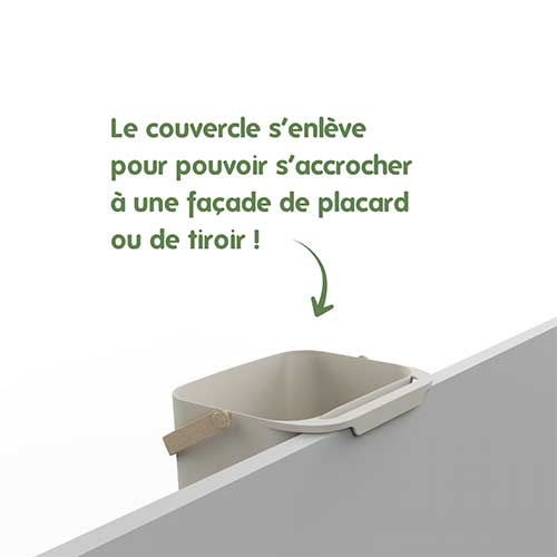 Seau à compost en plastique recyclé 4,5 L - PEBBLY