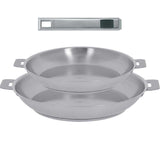 Série de 2 Poêles inox STRATE avec poignée OFFERTE - CRISTEL