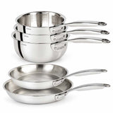 Lot de 3 Casseroles et 2 Poêles Inox CASTEL'PRO - CRISTEL