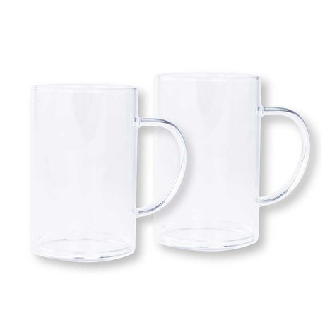 Set 2 tasses en verre pour café et thé - CRISTEL