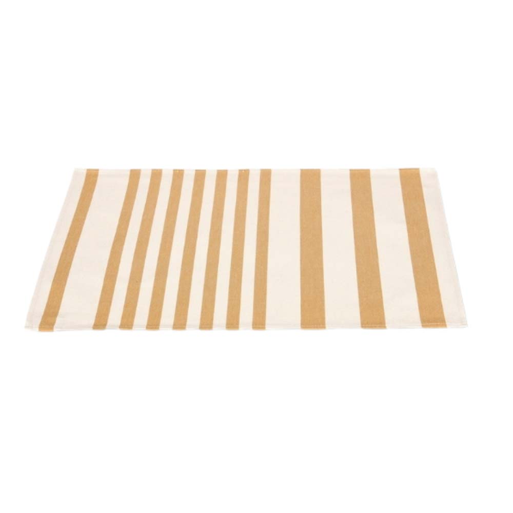 Set de table enduit ADOUR Curry - ARTIGA tissu coton motif rayé jaune