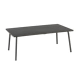 Table basse rectangulaire extérieure LAFUMA Vence en acier galvanisé, 102x59 cm, coloris gris titane, idéale pour terrasses CHR.