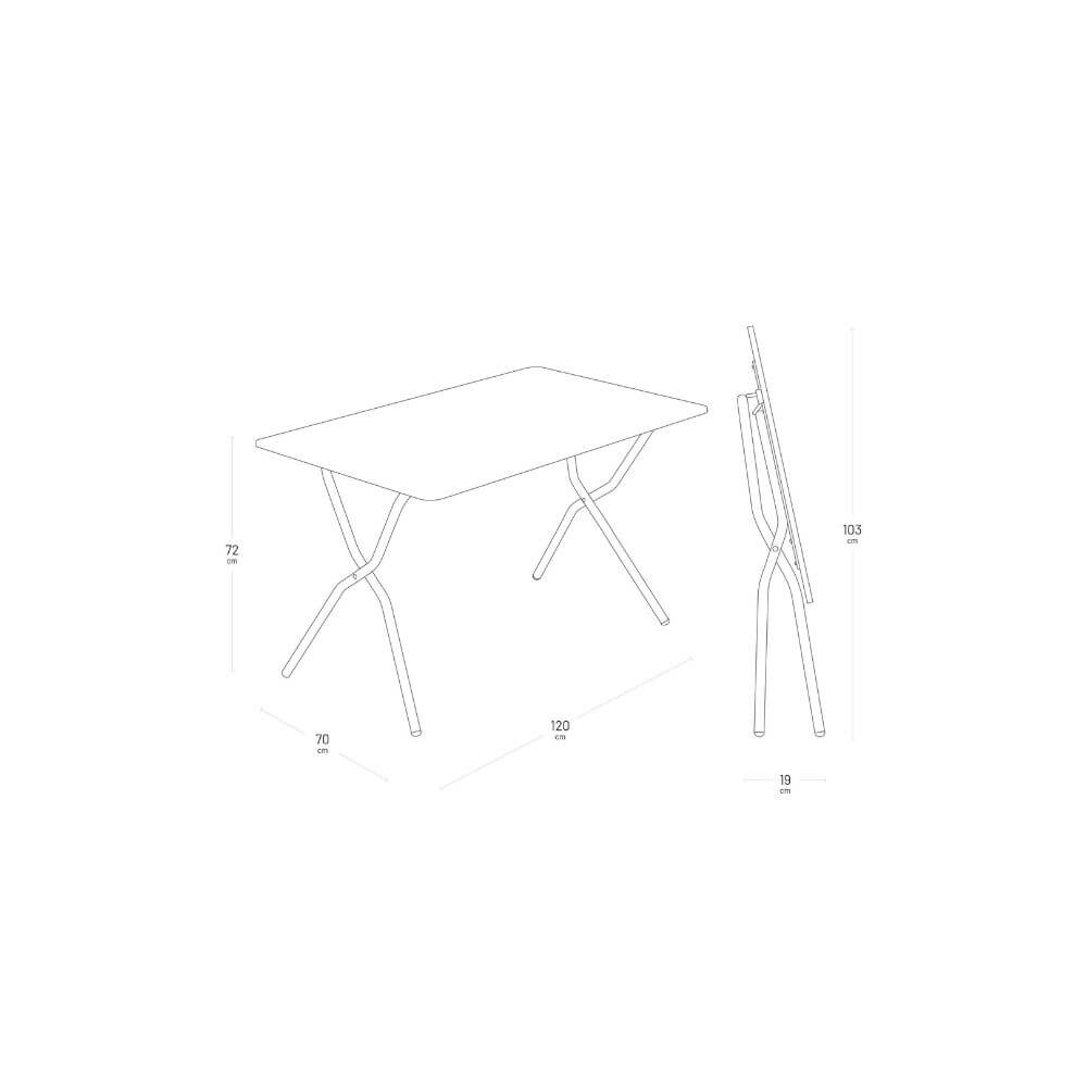 Dimensions de la table de jardin pliante Balcony Lafuma