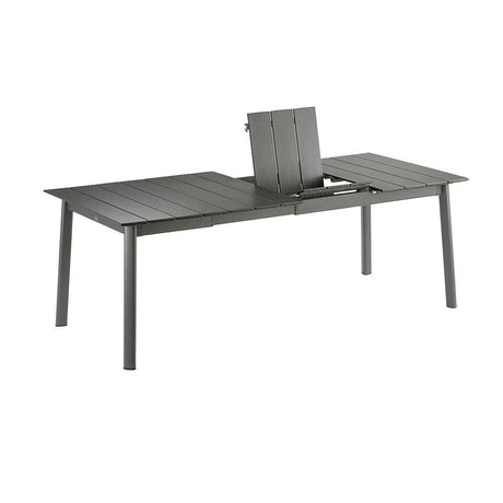 Table extensible aluminium pour l'extérieur 6 à 8 personnes - Oron – LAFUMA couleur titane pliage papillon facile
