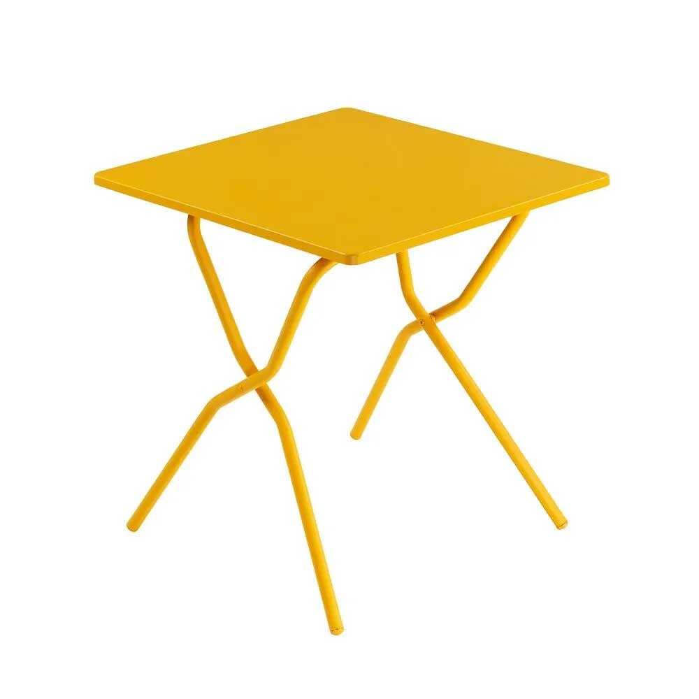Table pliante en acier pour l'extérieur 64x70x72 - BALCONY II - LAFUMA jaune miel