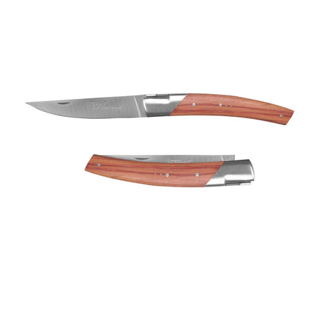Couteau pliant Le Thiers Pirou 12cm Bois de Rose avec Etui en cuir OFFERT - GOYON-CHAZEAU