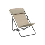 Chaise longue pliante compacte MAXI TRANSAT + toile BeComfort - LAFUMA moka