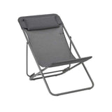 Chaise longue pliante compacte MAXI TRANSAT + toile Batyline DUO - LAFUMA obsidienne
