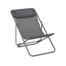 Chaise longue pliante compacte MAXI TRANSAT + toile Batyline DUO - LAFUMA obsidienne