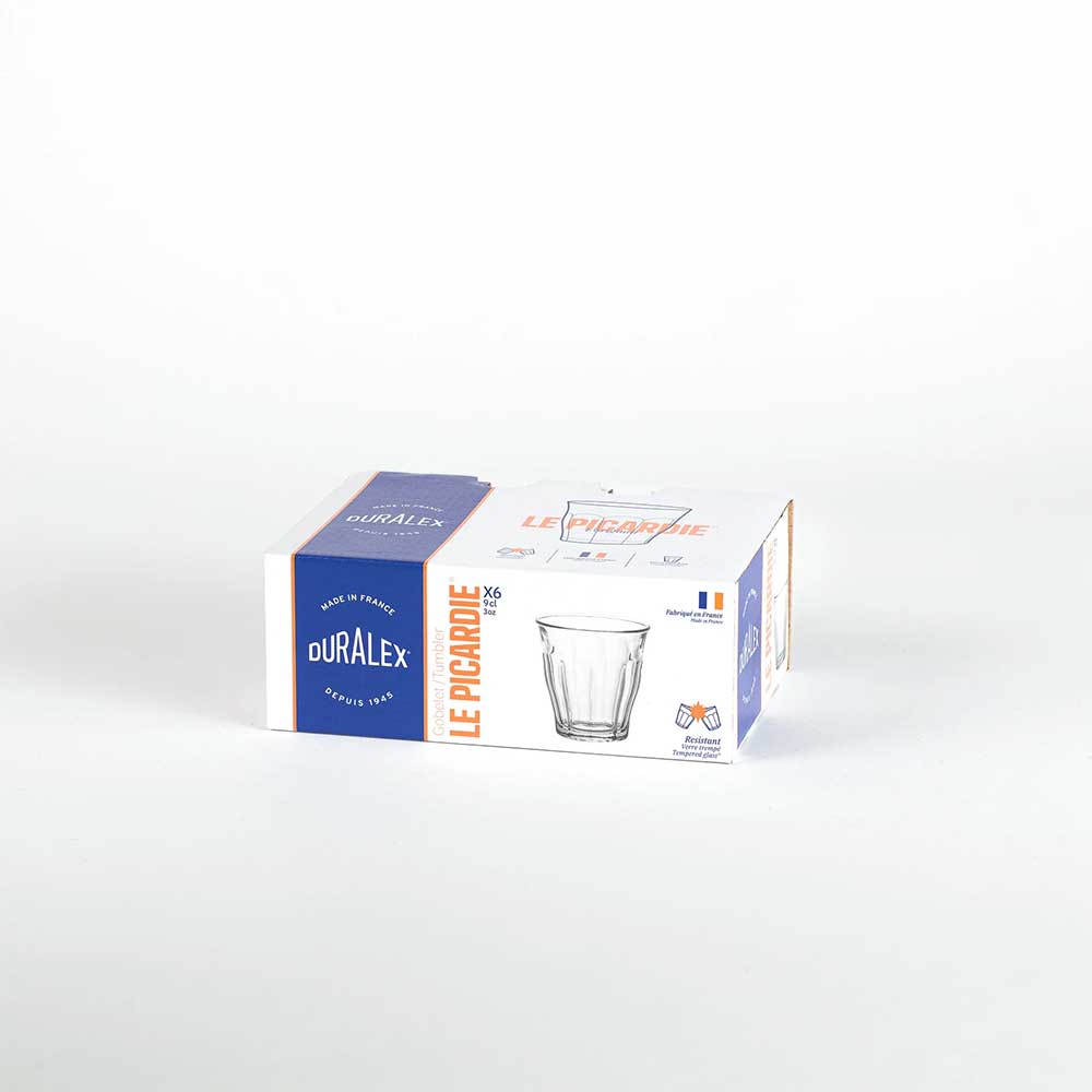 Boite de 6 verres Transparent 9 cl PICARDIE - DURALEX