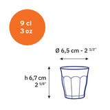 Lot de 6 verres Transparent 9 cl PICARDIE - DURALEX dimensions