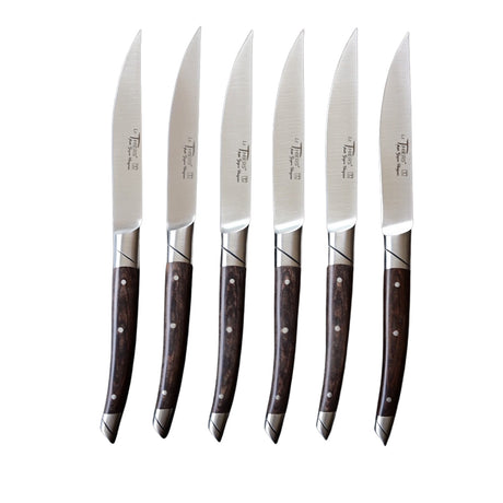 6 couteaux avantage avec manche paperstone couleur mocha de la coutellerie Goyon-Chazeau
