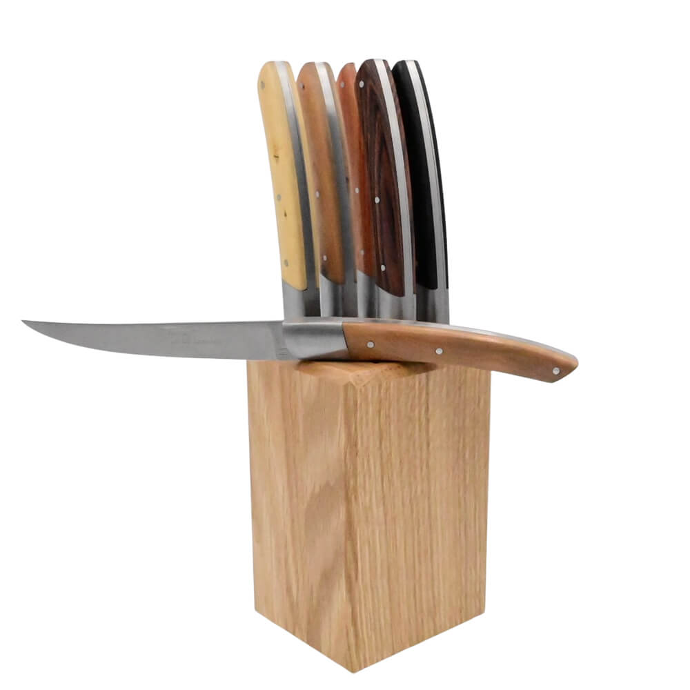 Bloc couteaux en chêne pour 6 couteaux de table