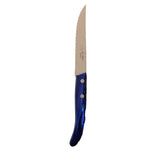 couteau à steak avec manche bleu de la coutellerie Au Sabot