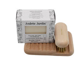Ensemble Porte-savon en hêtre, brosse et savon menthe-citron - ANDREE JARDIN