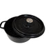 Cocotte Mijoteuse ronde noir Invicta avec couvercle ouvert