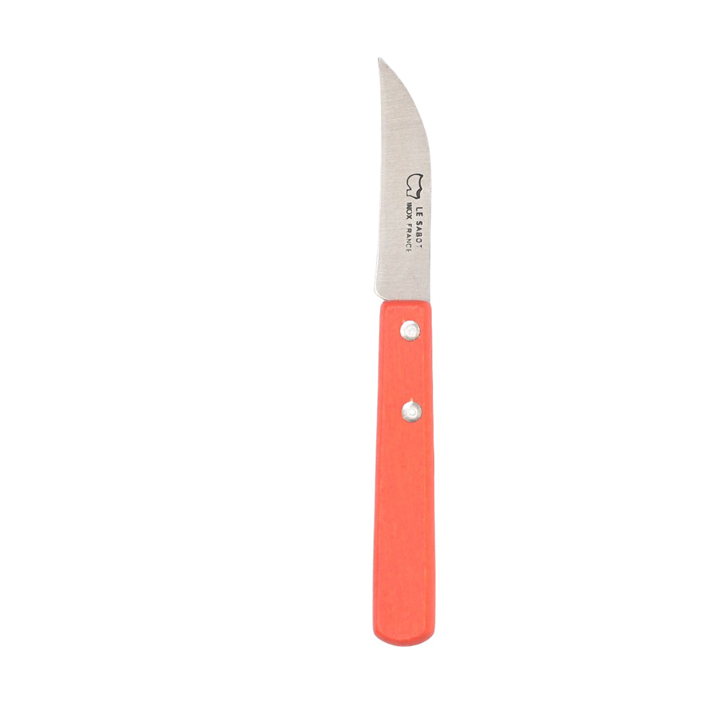 Couteau d'Office Bec d'oiseau manche en bois de couleur orange - Au Sabot